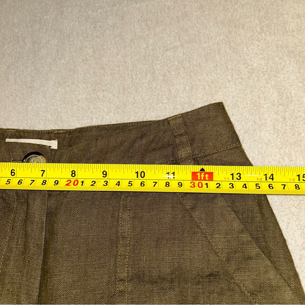Whistles‎ Tie Waist Linen Short Olive Size 2 - Picture 8 of 10
